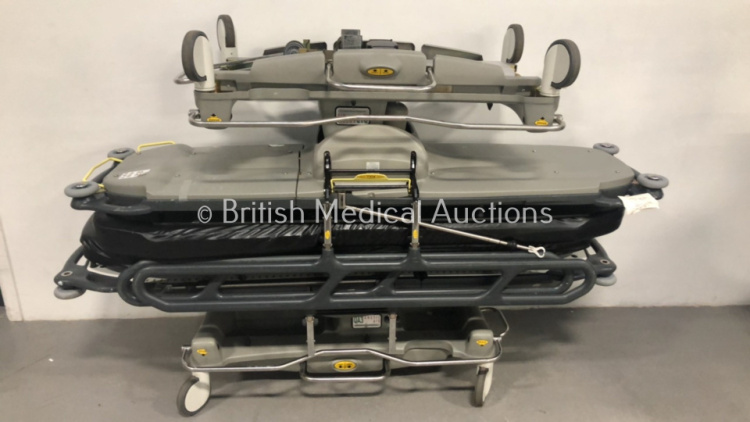 2 x Anetic Aid QA3 Hydraulic Patient Trolleys with Mattresses (Both Hydraulics Tested Working)