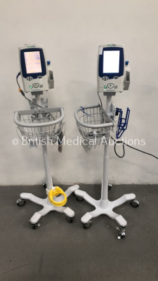 2 x Welch Allyn Vital Signs LXi Monitors on Stands (All Power Up)