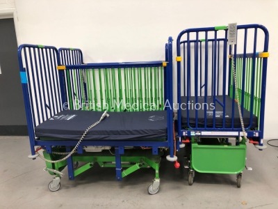 3 x Sidhil Inspiration Electric Infant Cots with 2 x Mattresses and 3 x Controllers (All Power Up-Missing 1 x Side Rail-See Photos)