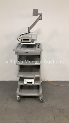 Karl Storz Stack Trolley Including Sony DVD Recorder DVO-1000MD and Sony Color Video Printer UP-25MD (Powers Up)