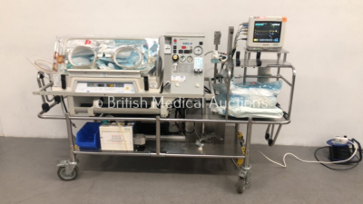 Drager Isolette TI5000 Transport Incubator with SAM 420LX Suction Unit and Philips IntelliVue MP5 Neonatal Patient Monitor (Powers Up) (W)