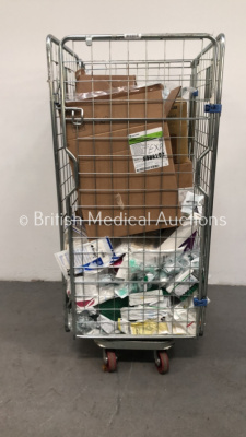 Cage of Mixed Consumables Including Covidien T.E.D Anti Embolism Stockings, Pro Act Suction Catheter Y Type and Intersurgical Eco Lite Adult Tracheost