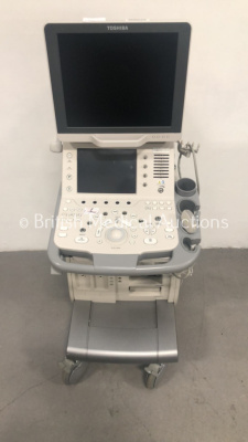 Toshiba Aplio 300 TUS-A300 Ultrasound Scanner with 1 x Transducer/Probe (PVT-375BT * Mfd August 2015 *) (Hard Drive Removed-Missing Dials-See Photos)