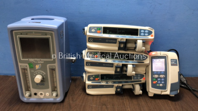 Mixed Lot Including 1 x Viasys Infant Flow SiPAP Unit (No Power) 3 x Alaris CC Syringe Pumps (All Power) 1 x Alaris VP Plus Volumetric Pump (Powers Up