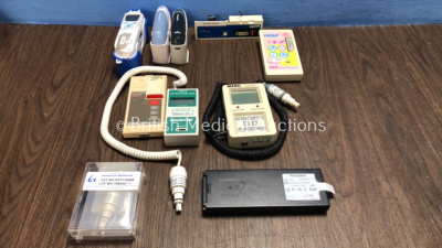 Mixed Lot Including 1 x Covidien Genius 2 Thermometer and Base Unit, 1 x Braun ThermoScan Thermometer, 1 x Sensidyne 1000-E Oxygen Analyzer, 1 x MaxTe