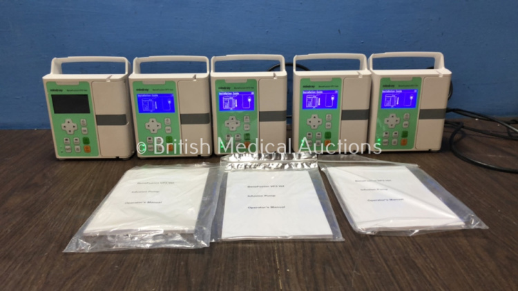 5 x Mindray VP3 BeneFusion Veterinary Infusion Pumps (All Power Up- In Excellent Condition)