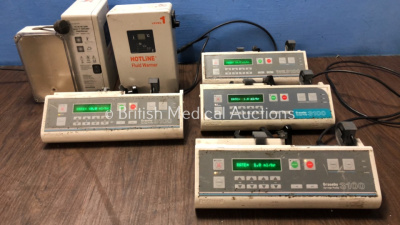 Mixed Lot Including 4 x Graseby 3100 Syringe Pumps (All Power Up) 2 x HotLine Level 1 Fluid Warmer Units (Both Untested Due to Cut Cables-See Photos)