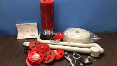 Mixed Lot Including 1 x Daray Surgical Light Arm, Suction Cups with Lids and ECG Machine Paper