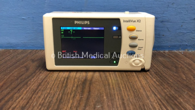 Philips IntelliVue X2 Handheld Patient Monitor Software Version G.01.75 Including ECG, SpO2, NBP, Temp and Press Options with 1 x Philips M4607A Batte