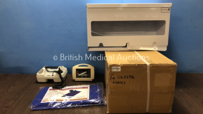 Mixed Lot Including 2 x Bristol Maid Cabinets, 1 x Cromptons Healthcare JC100 Patient Transfer Sheet, 1 x Sonicaid 421 Audio Doppler Charger (Untested