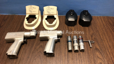 Job Lot Including 1 x Stryker System 5 4208 Sagittal Saw Handpiece, 1 x Stryker System 5 4203 Rotary Saw Handpiece, 2 x Aseptic Housing 4126-120, 2 x