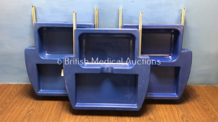 3 x Karl Storz Blue Tray Attachments for Storz Stack Trolleys