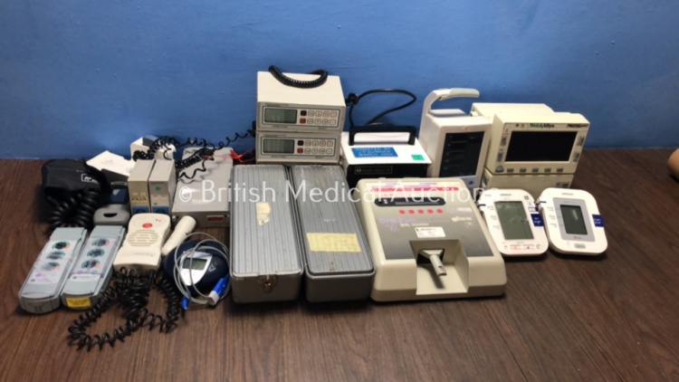 Mixed Lot Including 2 x Omron M10-IT Blood Pressure Meters, Welch Allyn ProPaq encore Patient Monitor, Datascope Duo Patient Monitor, Bio-Tek Index 2