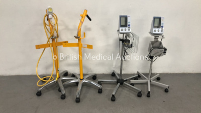 2 x Regulators on Stands and 2 x Omron Blood Pressure Meters on Stands