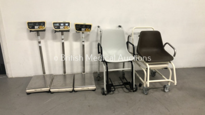 3 x Weylux Weighing Scales and 2 x Wheelchair Weighing Scales *S/N NA*