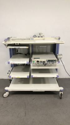 Olympus Stack Trolley with Olympus Evis CV-230 Digital Processor and Keyboard (Powers Up)