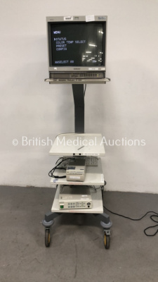 Olympus Imaging Trolley with Sony Trinitron Monitor, Olympus OES OTV-SX2 Digital Processor and Sony UP-D897 Digital Graphic Printer (Powers Up) *FS014