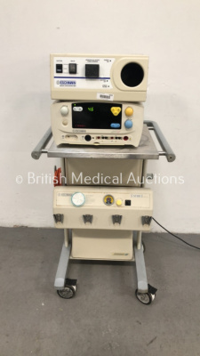 Eschmann Smoke Evacuation Unit with Eschmann TD830 Electrosurgical Unit on Eschmann ST80 Suction Trolley (Powers Up) *FS0076864*