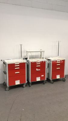 3 x Medisco Crash Trolleys