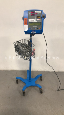 GE Dinamap Pro 300 V2 Vital Signs Monitor on Stand with Cables (Powers Up)