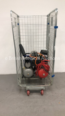 2 x Air Compressors, 1 x Staple Gun and 1 x Gas Space Heating Appliance (Cage Not Included)