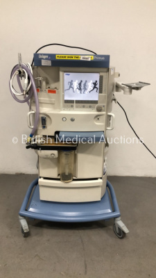 Drager Primus Anaesthesia Machine Software Version 4.51.00 *Operating Hours Mixer 79616 Ventilator 14382* with Bellows, Absorber and Hoses (Powers Up)