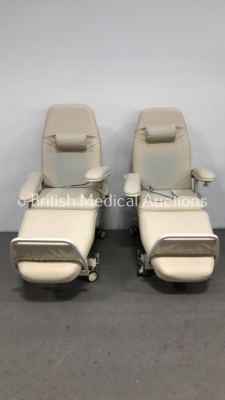 2 x Electric Therapy Chairs with Controllers (Both Power Up)