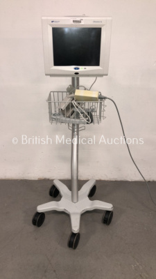 Spacelabs Ultraview SL Patient Monitor on Stand with hlo1, hlo2, NIBP, T1-2, SPO2, P1-2 and ECG Options (Powers Up) *S/N 1370-200766*