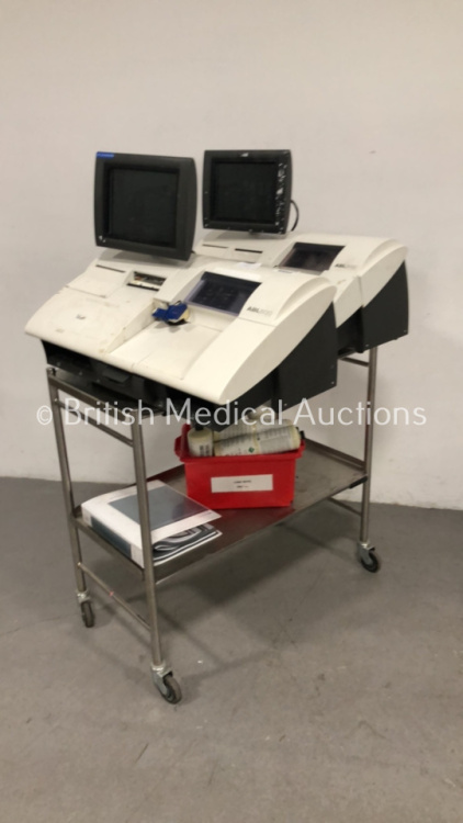 2 x ABL800 Flex Blood Gas Analyzers on Stainless Steel Trolley