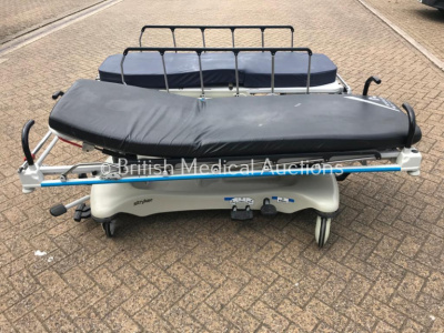 2 x Stryker Hydraulic Patient Trolleys with Mattresses