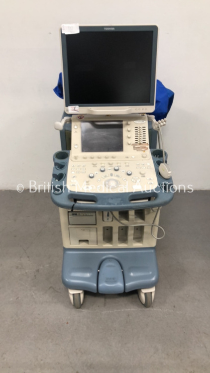 Toshiba Aplio XG Flat Screen Ultrasound Scanner *S/N 99D0723149* **Mfd Dec ??** with 1 x Transducer / Probe (PVT-375BT *Mfd 10/2014*) and Sony UP-D897