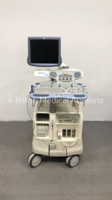 GE Vivid 7 Dimension Flat Screen Ultrasound Scanner *S/N 11297V7L * **Mfd 02/2009** with 2 x Transducers / Probes (M4S Ref 5129041 *Mfd 05/2006* and T