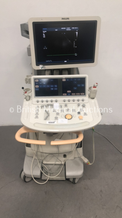 Philips iE33 Flatscreen Ultrasound Scanner Software Version 6.3.7.745 Rev F.2 with 4 x Transducers/Probes (1 x S5-1,1 x Pencil Probe,1 x X3-1 3D and 1