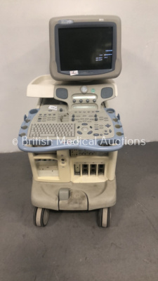 GE Vivid 7 Ultrasound Scanner with Sony Video Graphic Printer UP-895MDW and Sony Video Cassette Recorder SVO-9500MDP (Hard Drive Removed-Missing Dials