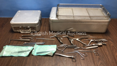 Job Lot of Surgical Instruments Including a Rhinoplasty Set in Metal Trays