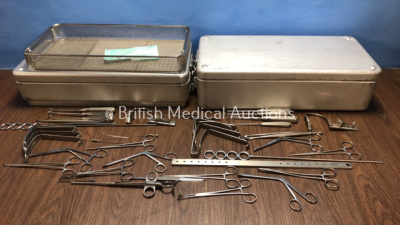 2 x Tonsil Surgical Sets in Metal Trays