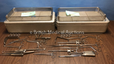 2 x Tonsil Surgical Sets in Metal Trays