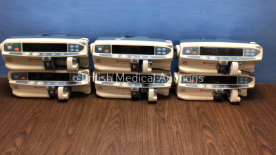 Job Lot of 6 x Carefusion Alaris CC Syringe Pumps (All Draw Power with Blank Screens) *800316583 / 800319616 / 800316193 / 800318816 / 800303445 / 800