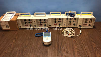 Mixed Lot Including 5 x APC Medical Model 4170 Bedside Pulse Generator Pacemakers (3 Missing Covers) 24 x Covidien Nellcor Infant Spo2 Sensors and 1 x