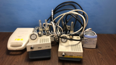 Job Lot Including 2 x Drager CF 800 Ventilators with Hoses, 1 x Fisher&Paykel Respiratory Humidifier and 1 x Philips Respironics Nebuliser *1205121434