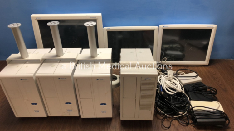 Job Lot Including 3 x Spacelabs Ultraview SL 2700 and 1 x 90387 Modules with 3 x Ultraview Monitors, 5 x Power Supplies and Various Monitor Leads (So