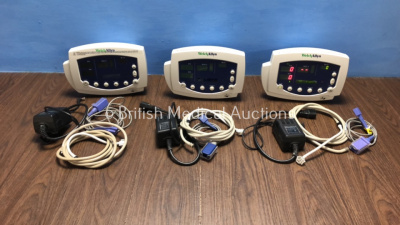 3 x Welch Allyn 53N00 Patient Monitor with 3 x Power Supplies 3 x SpO2 Leads and 3 x BP Hoses (All Power Up)