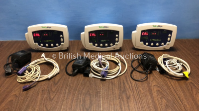 3 x Welch Allyn 53N00 Patient Monitor with 3 x Power Supplies 3 x SpO2 Leads and 3 x BP Hoses (All Power Up)