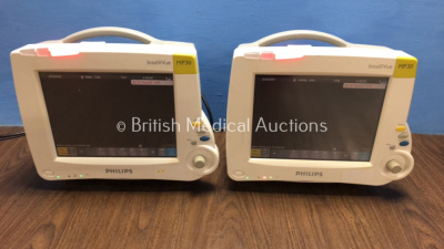 2 x Philips Intellivue MP30 Touch Screen Patient Monitors Version J.10.54 / J.10.54 (Both Power Up with Some Marks to Screen - See Photo) *Mfd 2007 /