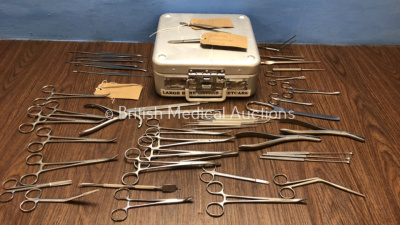 Job Lot of Large Bone Surgical Instruments in Metal Tray