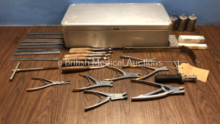 Job Lot of Various Surgical Instruments Including Hercules Wire Cutters in Metal Tray