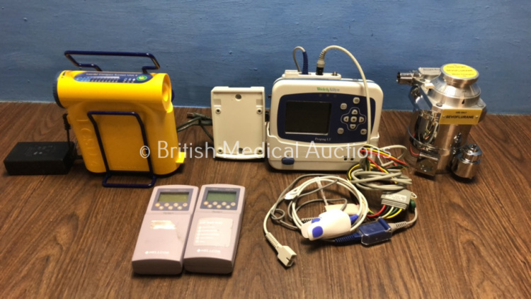 Mixed Lot Including 1 x Welch Allyn Propaq LT with Docking Cradle, ECG Lead and SpO2 Lead with Finger Sensor, 2 x Nellcor OxiMax N-65 Monitors, 1 x Ge