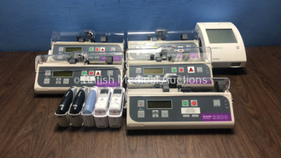 Mixed Lot Including 5 x Graseby 3300 PCA Syringe Pumps (All Power Up),5 x Welch Allyn Ear Thermometers and 1 x Siemens Clinitek Status Unit