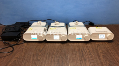 4 x Philips Respironics Dream Station CPAP Units with 3 x Philips Respironics DreamStation Humidifier Unit and 4 x AC Power Supply (All Power Up)