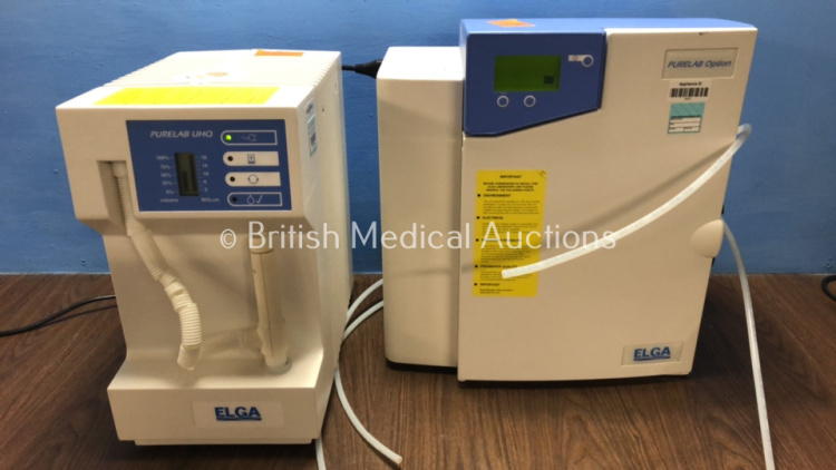 Job Lot Including 1 x Elga Purelab UHQ Mk3 Unit, 1 x Elga Purelab Option (Both Power Up) and 1 x Elga 75 Litre Reservoir